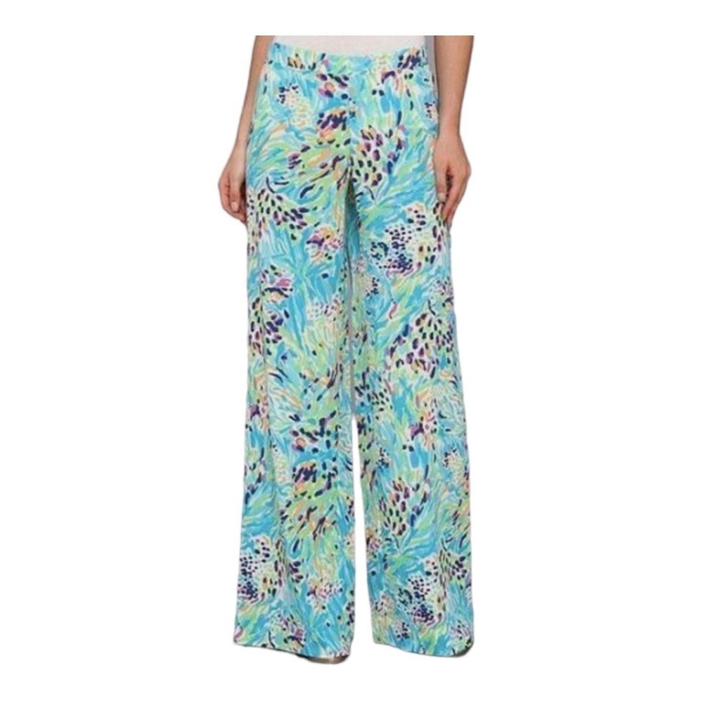 Lilly Pulitzer Middleton Sea Soiree Palazzo Pants Size Small Wide Leg